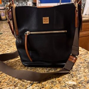 Dooney & Bourke Black and Brown Shoulder Bag